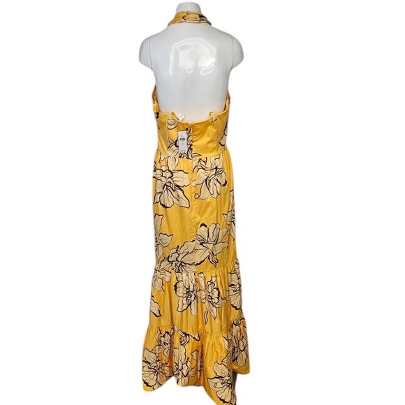 Anthropologie Hutch Floral Halter Maxi Dress Size 8 Slit Front NWT Guest Dress - Picture 3 of 11